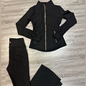 Lululemon Athletica Black Flare Pants & Jacket Set